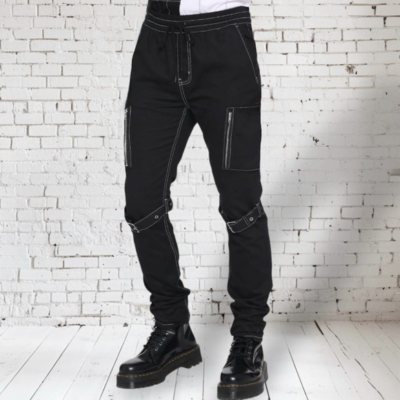 NWT Hot Topic Black Zipper Hardware Jogger Pants Mens Size XL - Picture 1 of 8